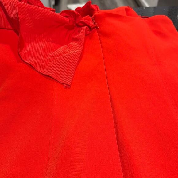 Cinq A Sept Adrie One Shoulder Ruffle Red Mini Cocktail Dress Size 4 EUC - Picture 7 of 9